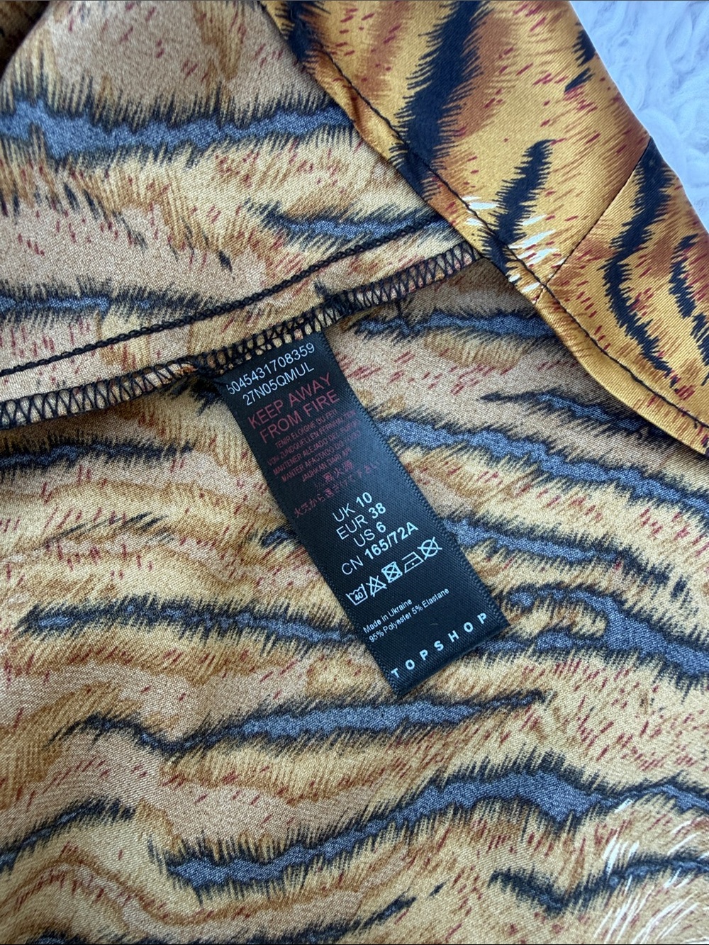 Topshop Tiger-Print Midi Skirt - Brown and Orange Animal Stripe - Picture 8 of 9